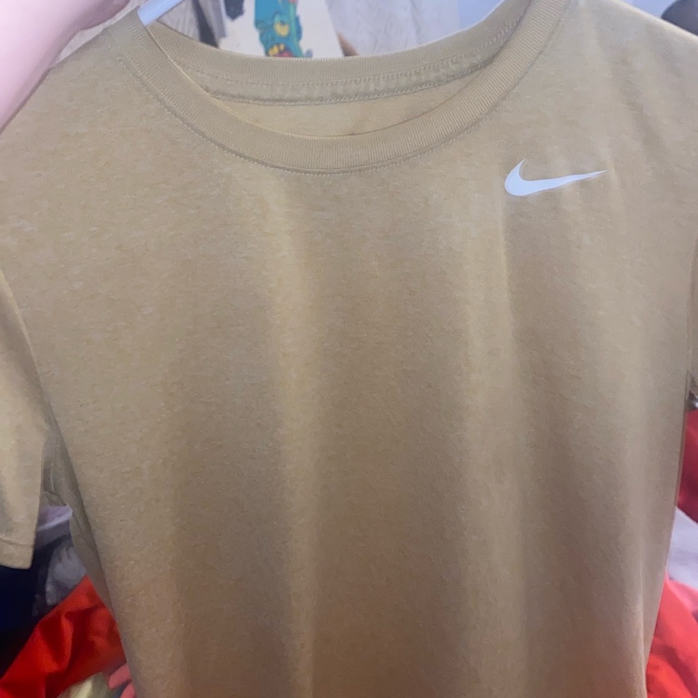 Nike Women's Short Sleeve Tee - Olive and White